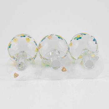 Gunnar Cyrén, a set of three goblets for Orrefors, Sweden.
