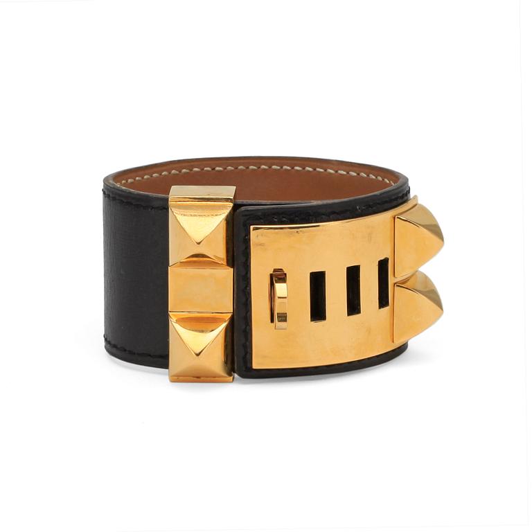 HERMÈS, a black "Collier de Chien" bracelet.
