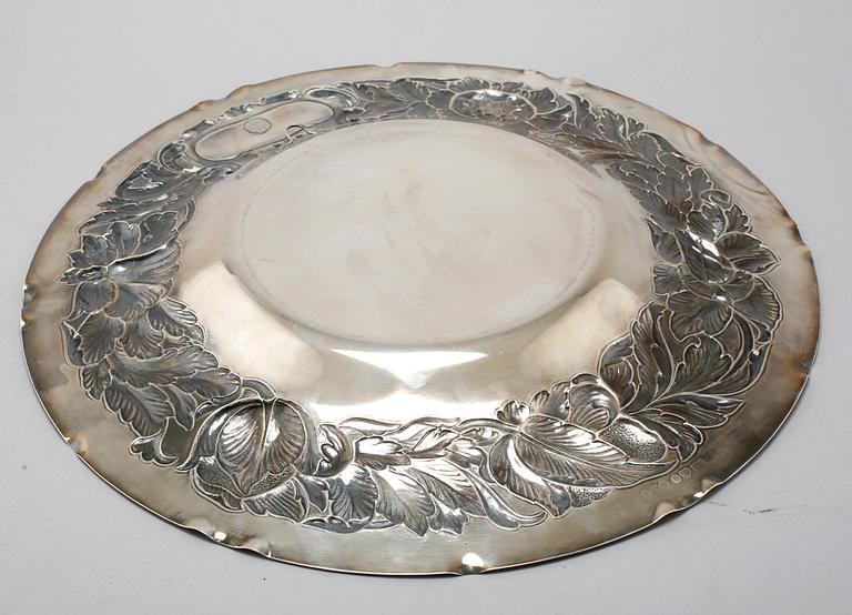 A silver plate by GAB, Stockholm, 1937.