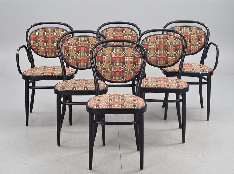 KARMSTOLAR och STOLAR, 2+4 st, Thonet, 1980-tal.