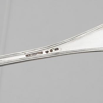 Seven silver spoons, Sweden, 1810-1913.