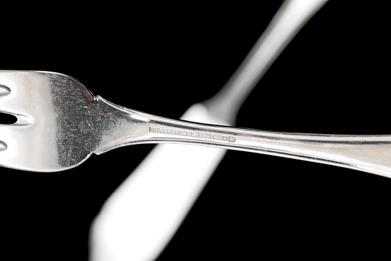 FISKBESTICK, 36 delar, nysilver, 1900-tal.