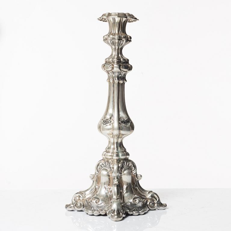 Altarljusstake, sterlingsilver, barockstil, 1900-tal.