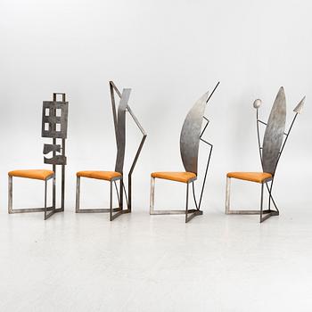 Chairs, 4 pcs, postmodern, late 20th Century.