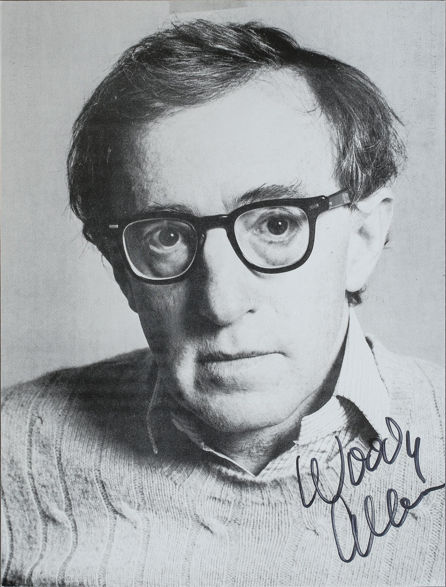WOODY ALLEN SAMT FEDERICO FELLINI, foton med namnteckningar varav en dat 1991.