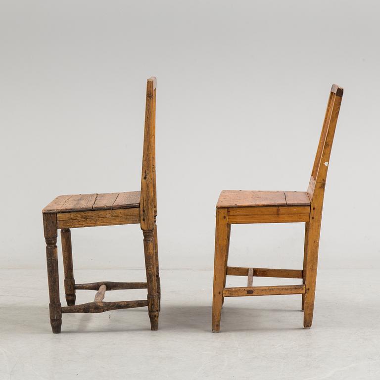 Two folk art, 18th/19th century chairs.