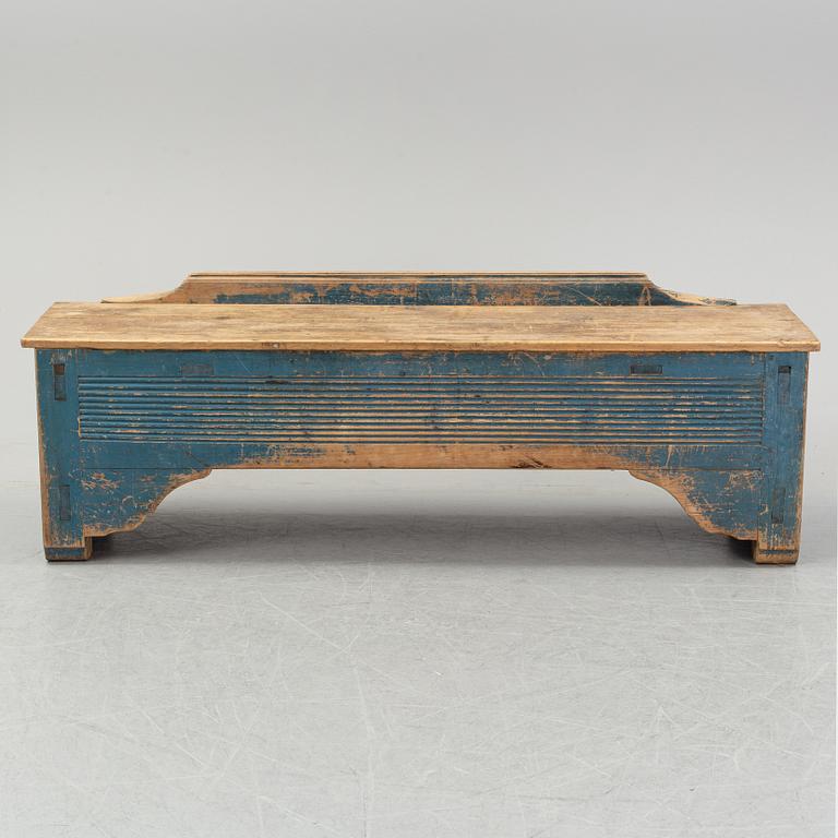 A painted pine bench, 19th Century.