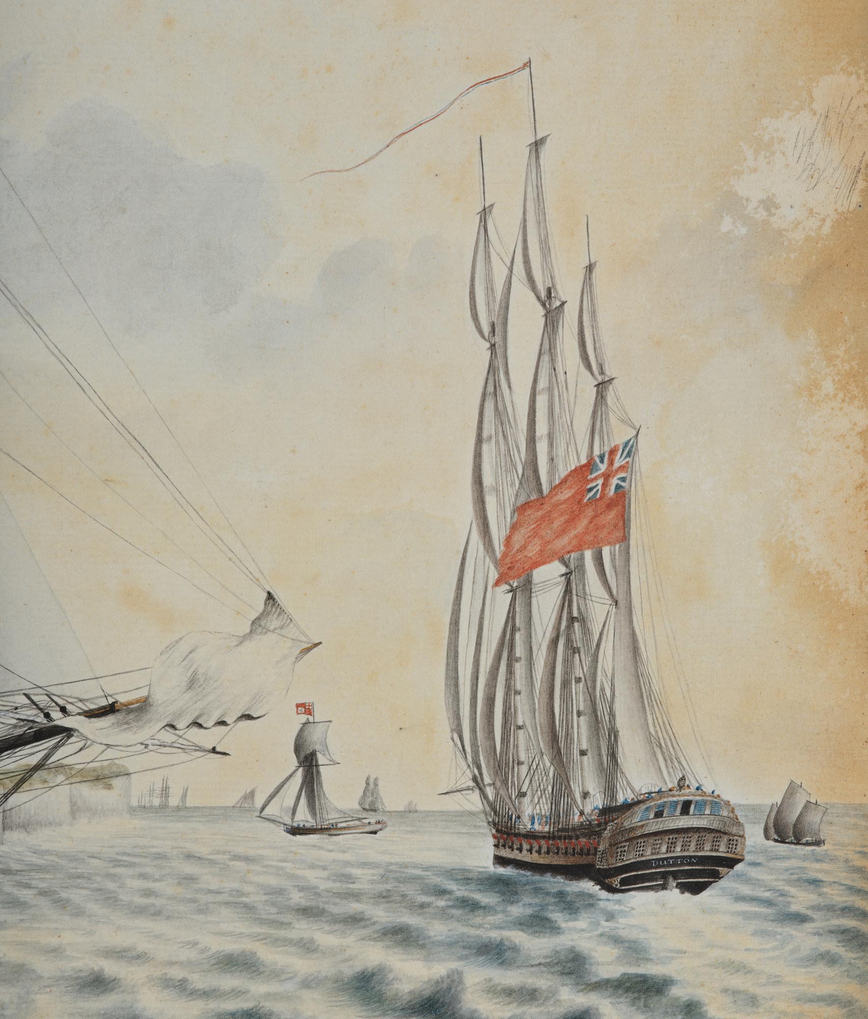 R Freeman, 17th/18th century  The frigate "Dutton" at Dover.