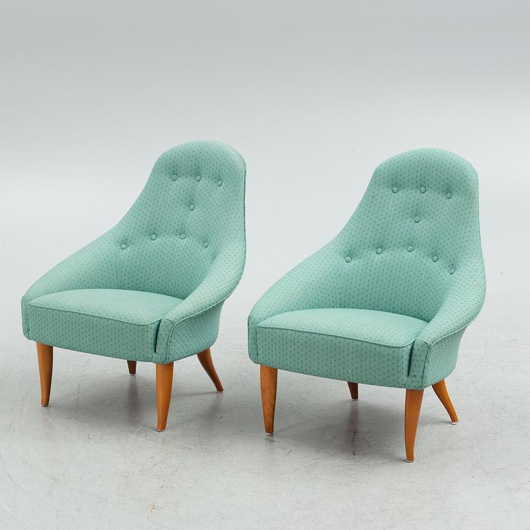 Kerstin Hörlin-Holmquist, a pair of "Lilla Eva" armchairs from the series "Paradiset", Nordiska Kompaniet, Sweden.