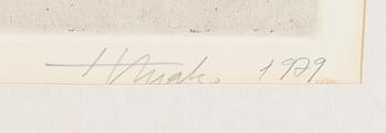Henno Arrak, softground etching, signed and dated 1979, numbered 24/25 III.