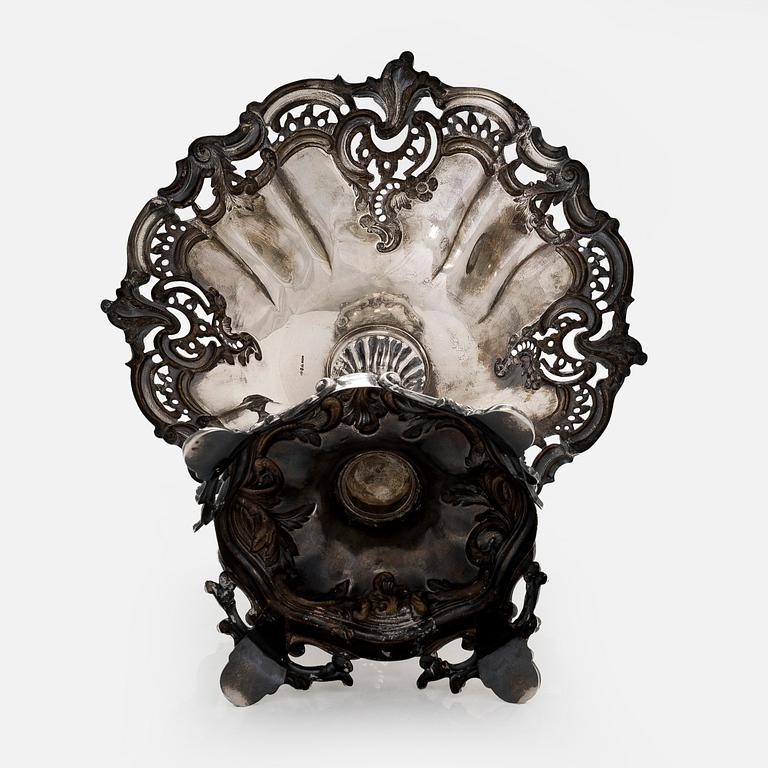 A neo-Rococo silver centrepiece bowl, Gustav Möllenborg Feron, Stockholm  1854.