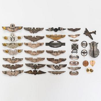 Badges, 40 pieces, mainly American Air force, second half of the 20th century.