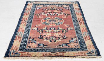 Carpet, antique China, approx. 128 x 67 cm.