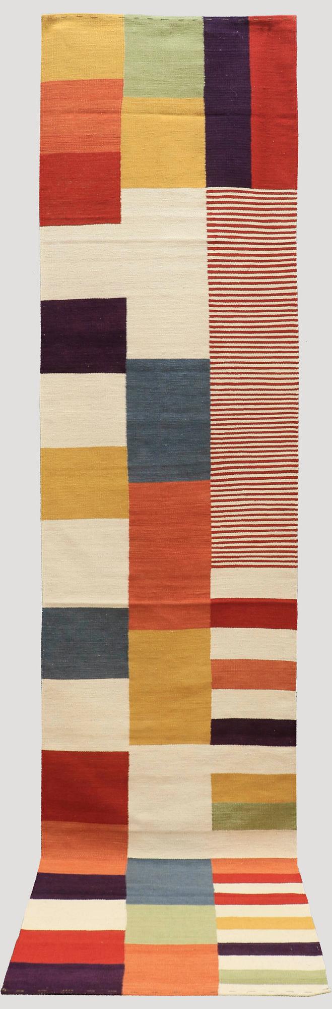 A runner, flat weave, ca 390 x 80 cm.
