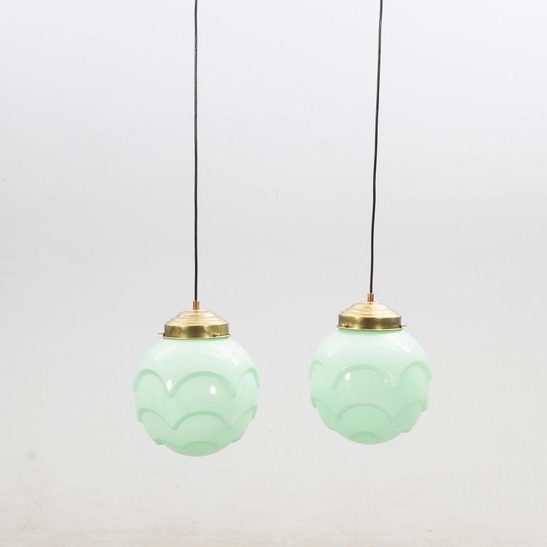 Ceiling lamps, a pair, functionalism, 1940s.