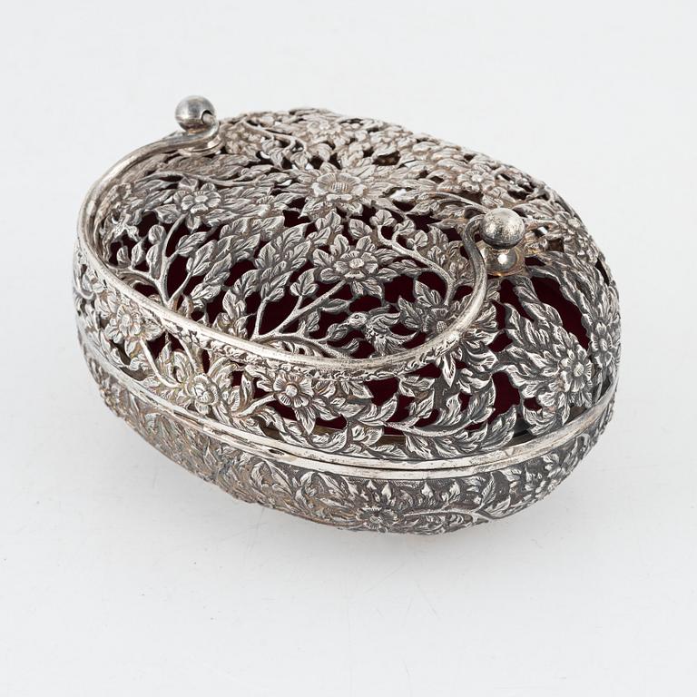 A Sterling Silver Casket, Thailand.