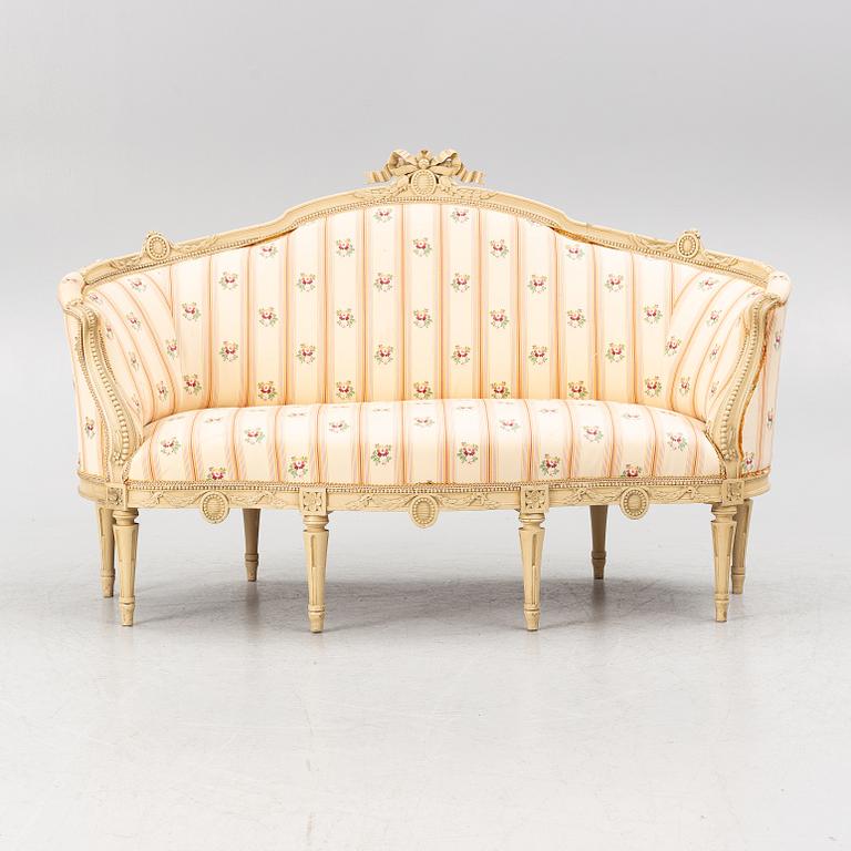 Soffgrupp, 3 delar, gustaviansk stil, 1900-talets första hälft.