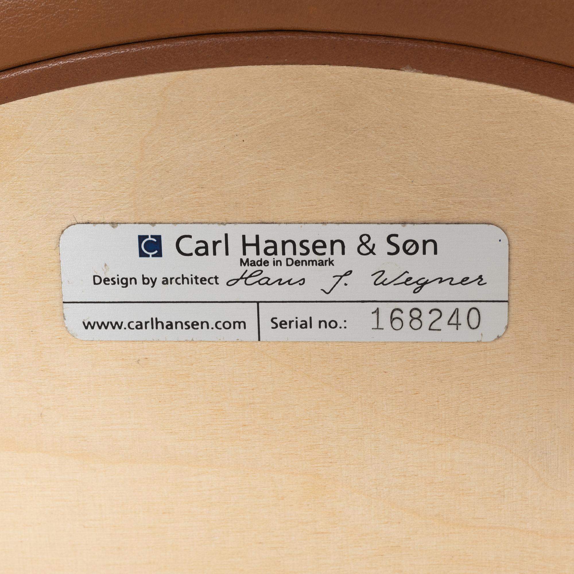 Hans J Wegner, barpallar 4 st, Carl Hansen & Son. - Bukowskis