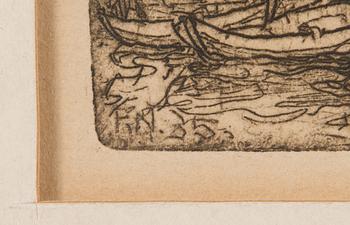 Frans Nyberg, etsning, plåtsignerad.