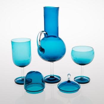 A 25 piece 'Harlekiini' glasswear for Riihimäki Glass, Finland.