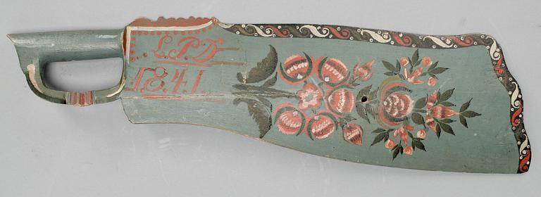 SKÄKTE TRÄ, allmoge, Hälsingland, daterad 1841.