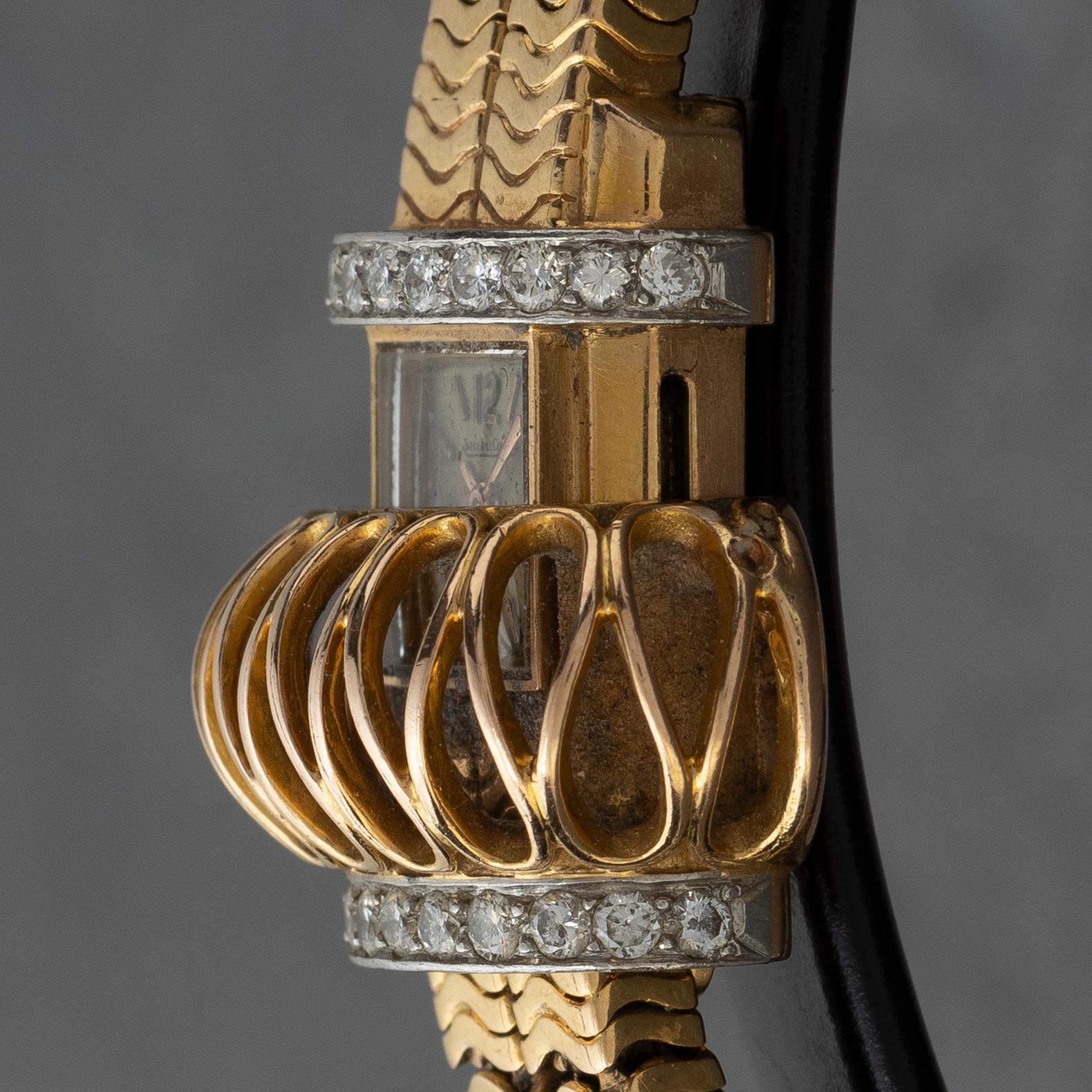 Jaeger-LeCoultre, "Sliding Bombé Wirework", ca 1950.