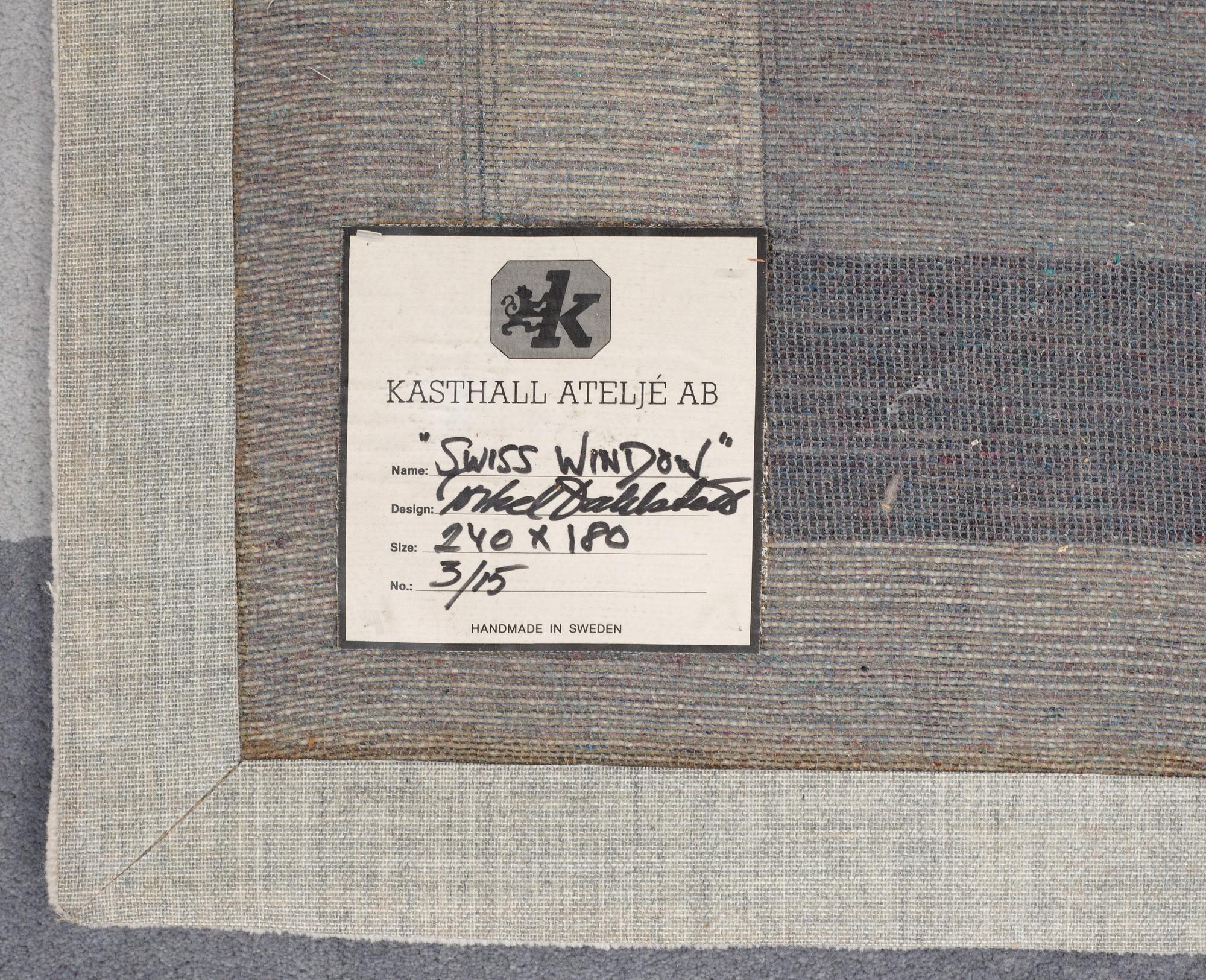 Torkel Dahlstedt, RUG. "Swiss Window". Tufted. 177 x 236,5 cm. Torkel Dahlstedt, Sweden, born in 1942.