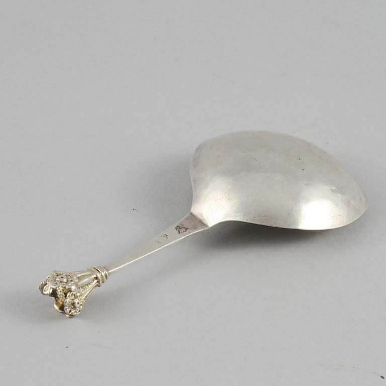 SUPSKED, silver, otydlig mästarstämpel, möjligen Axel Johan Limnell (1732-1775), Växsjö, vikt 32 gram.