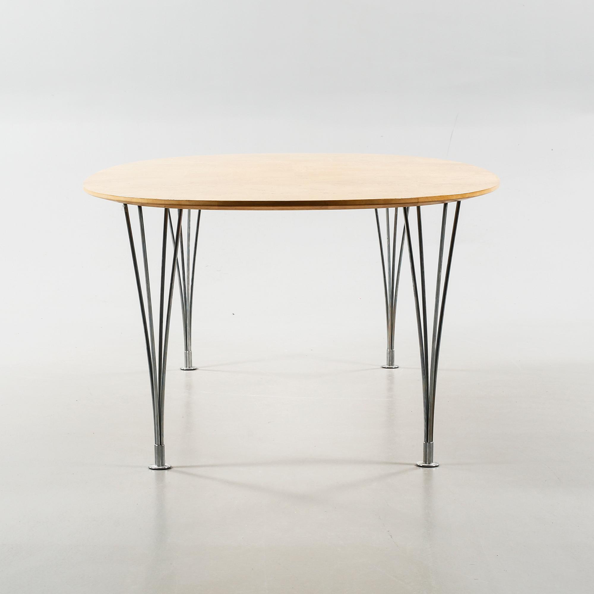 Dining table named "Superellips", designed by Piet Hein and Bruno Mathsson for Bruno Mathsson International.