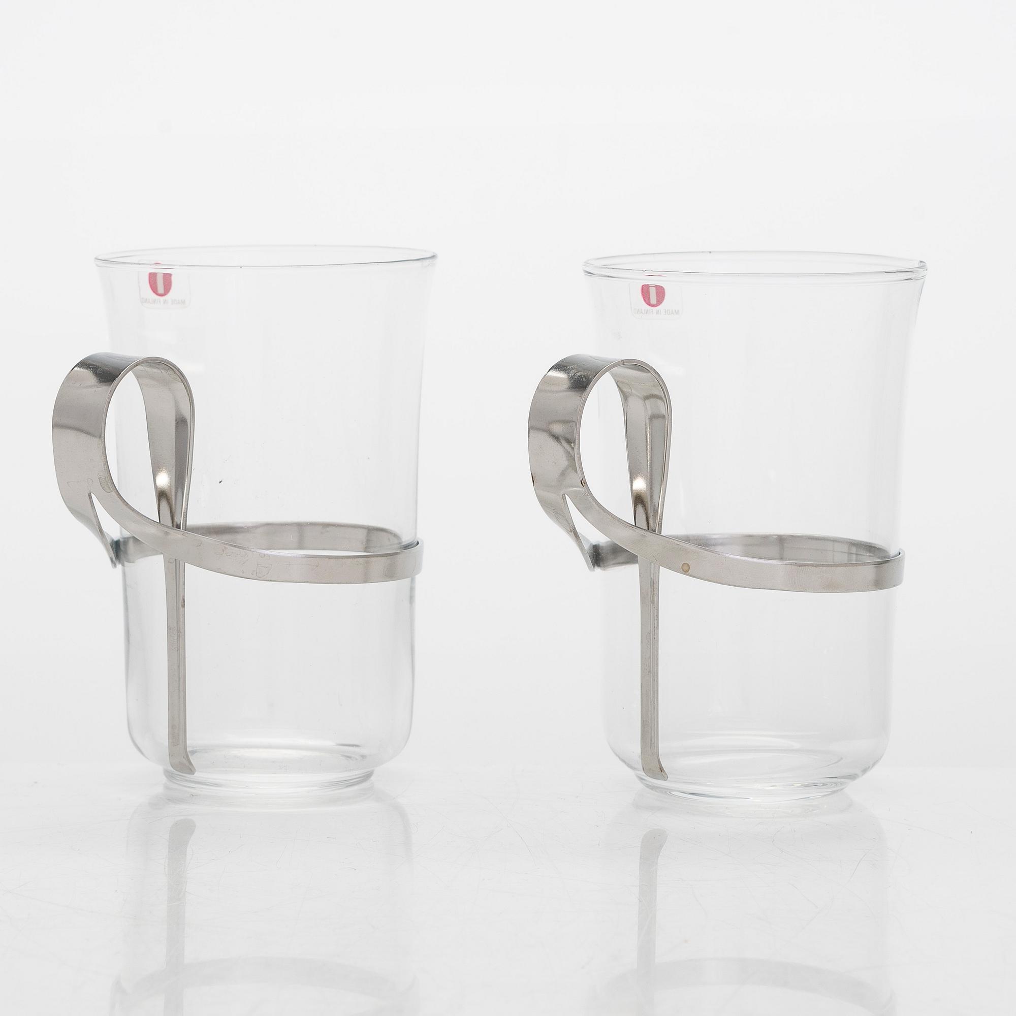 Vivianna Torun Bülow-Hübe, a set of nine 1980s 'Thea' hot drink glasses for Iittala.
