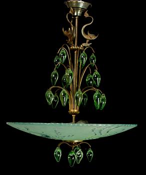 TAKLAMPA, Orrefors, 1900-talets mitt. Höjd 60 cm.