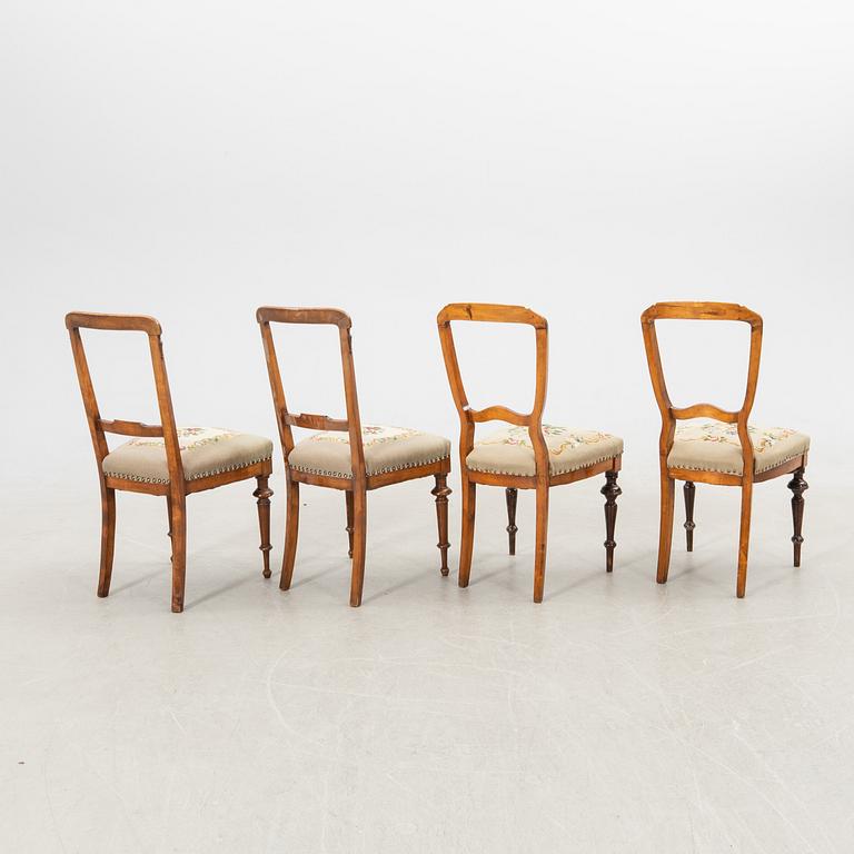 Chairs 2 pairs and a stool, late 19th century (5 pcs).