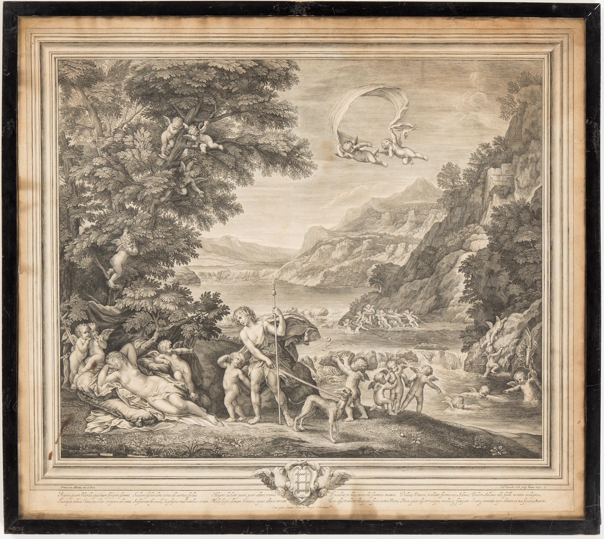 FRANCESCO ALBANI, after, 4 etchings, engraved by Etienne Baudet, dated 1672.