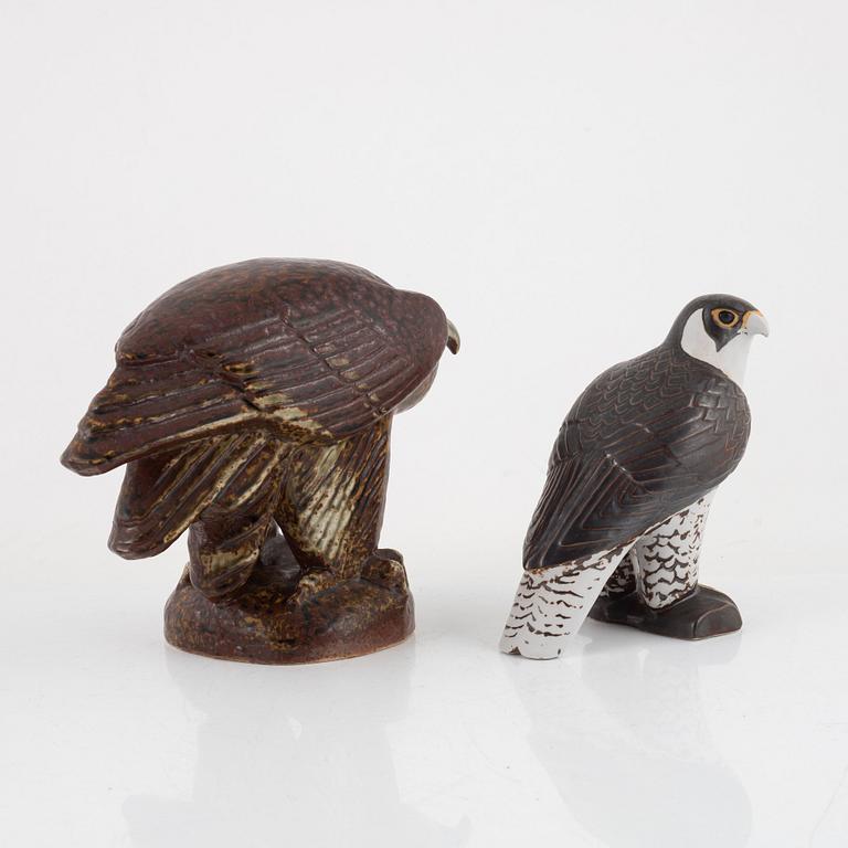 Lisa Larson, two stoneware figurines for NK, Nordiska Kompaniet in cooperation with WWF, Gustavsberg.