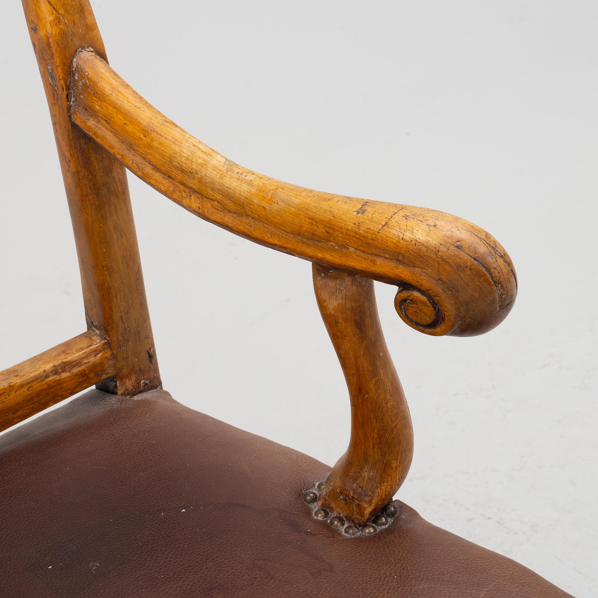A late-Baroque armchair, first half of the 18th century.