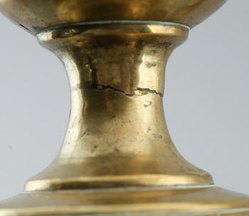 LJUSSTAKAR, 1 par, brons, empire, 1800-talets första hälft.