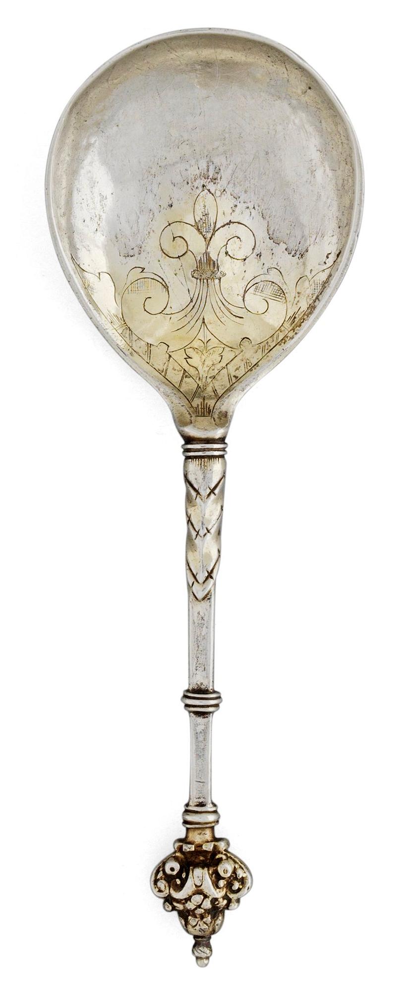 SKED. med fruktknopp, av Hindrich Böök, Torshälla (verksam -1620-1658-).