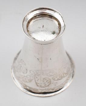 BÄGARE, silver, Johan Tallberg, Lovisa 1821, Finland. Vikt ca 62 gram.