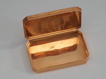 A 19th century gold box, marks of Hanau.