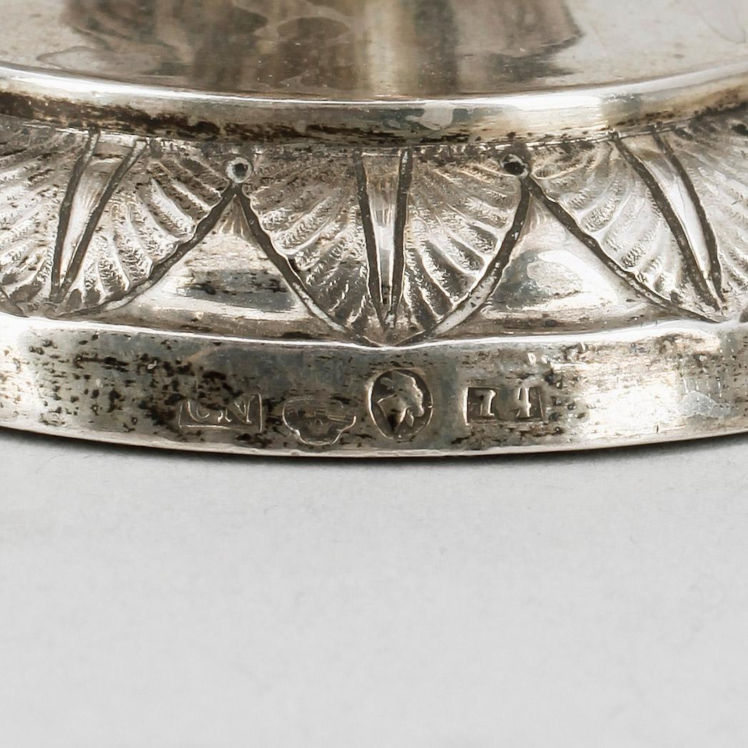 GRÄDDKANNA, silver, senempire, Christoffer Nordin, Hudiksvall, 1839, vikt ca 131g.