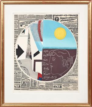 Max Papart · MAX PAPART, etsning och collage, sign o numr 94/135.