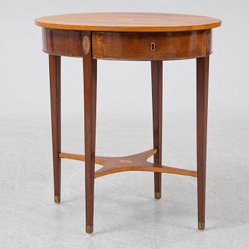 An end of the 19th Century late Gustavian style mahogany table.