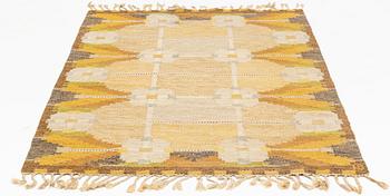 Ingegerd Silow, a flat weave rug, signed IS, c. 200 x 138 cm.