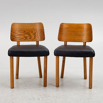 Viggo S. Jorgensen & Hans-Christian Hansen  dining table with 4 chairs, cabinetmaker Erhard Rasmussen, Denmark 1935.