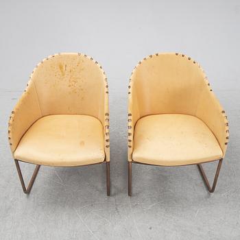 Mats Theselius, a pair of 'Ingo' leather armchairs, Källemo, 2014.