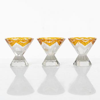 A seven-piece Bohemian glass service, 1930s.