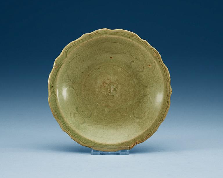 A celadon glazed dish, Yuan dynasty (1271-1368).
