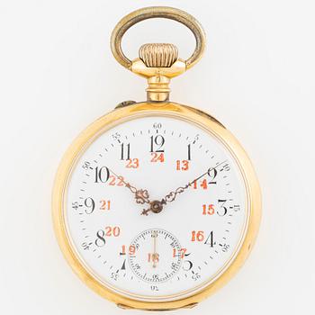 Pocket watch, 18K gold, 47 mm.