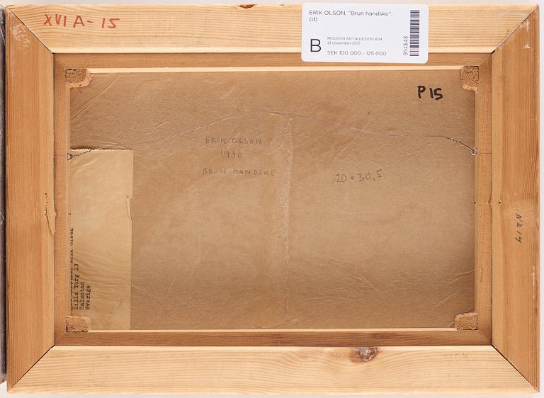Erik Olson, ERIK OLSON, canvas laid on panel, signed EO and dated -30 and signed Erik Olson and dated 1930.