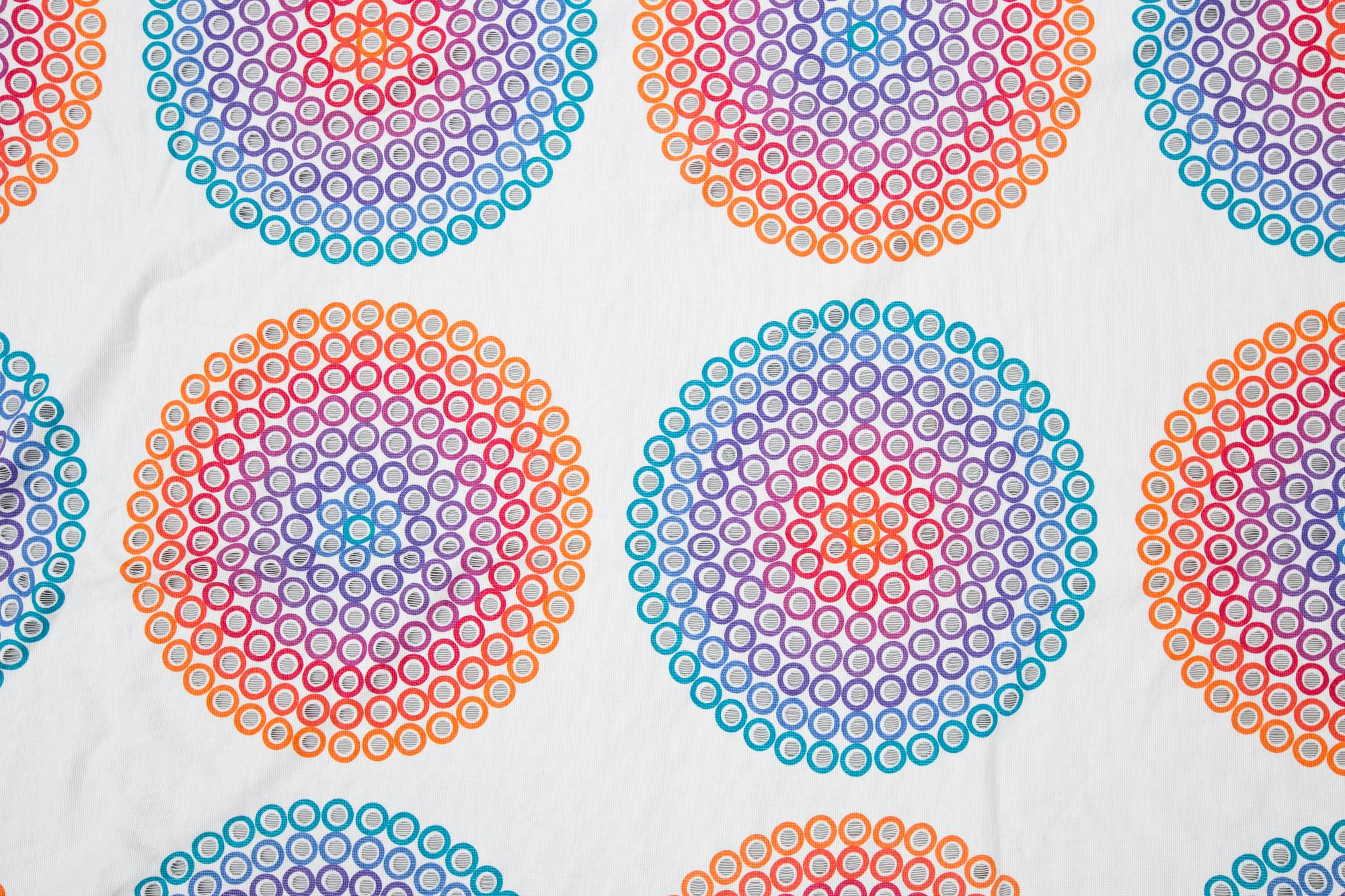TEXTIL, 4 längder, hopsydda 2+2, bomull, Verner Panton för Mira-X, 1970-tal.